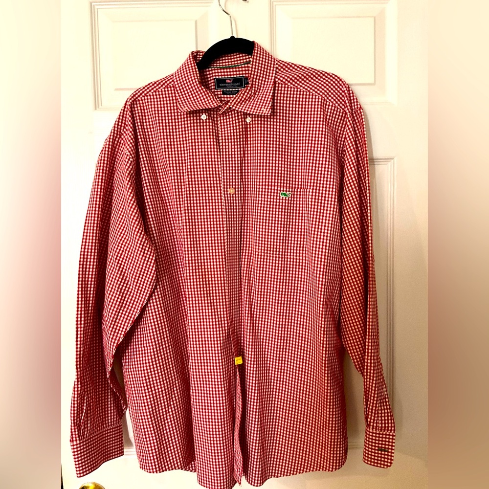 Vineyard Vines Shirt Mens Size XLARGE Tucker Performance Stretch Gingham